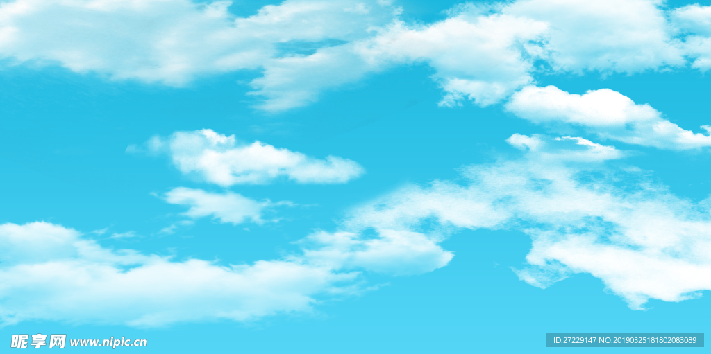 蓝色的天空  白色的云