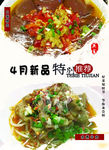 新品菜单海报简约香菜