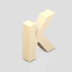立体3D英文字母K