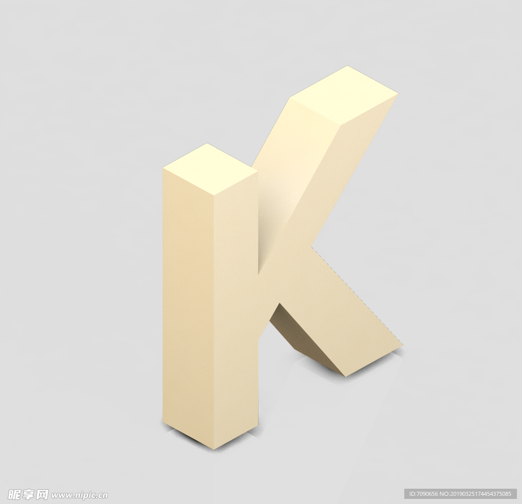 立体3D英文字母K