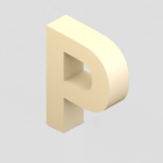 立体3D英文字母P