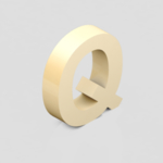 立体3D英文字母Q
