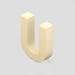 立体3D英文字母U