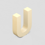 立体3D英文字母U