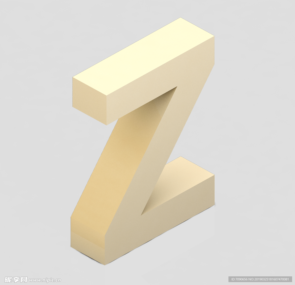 立体3D英文字母Z