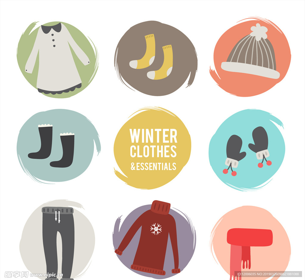8款彩绘冬季服饰与配饰