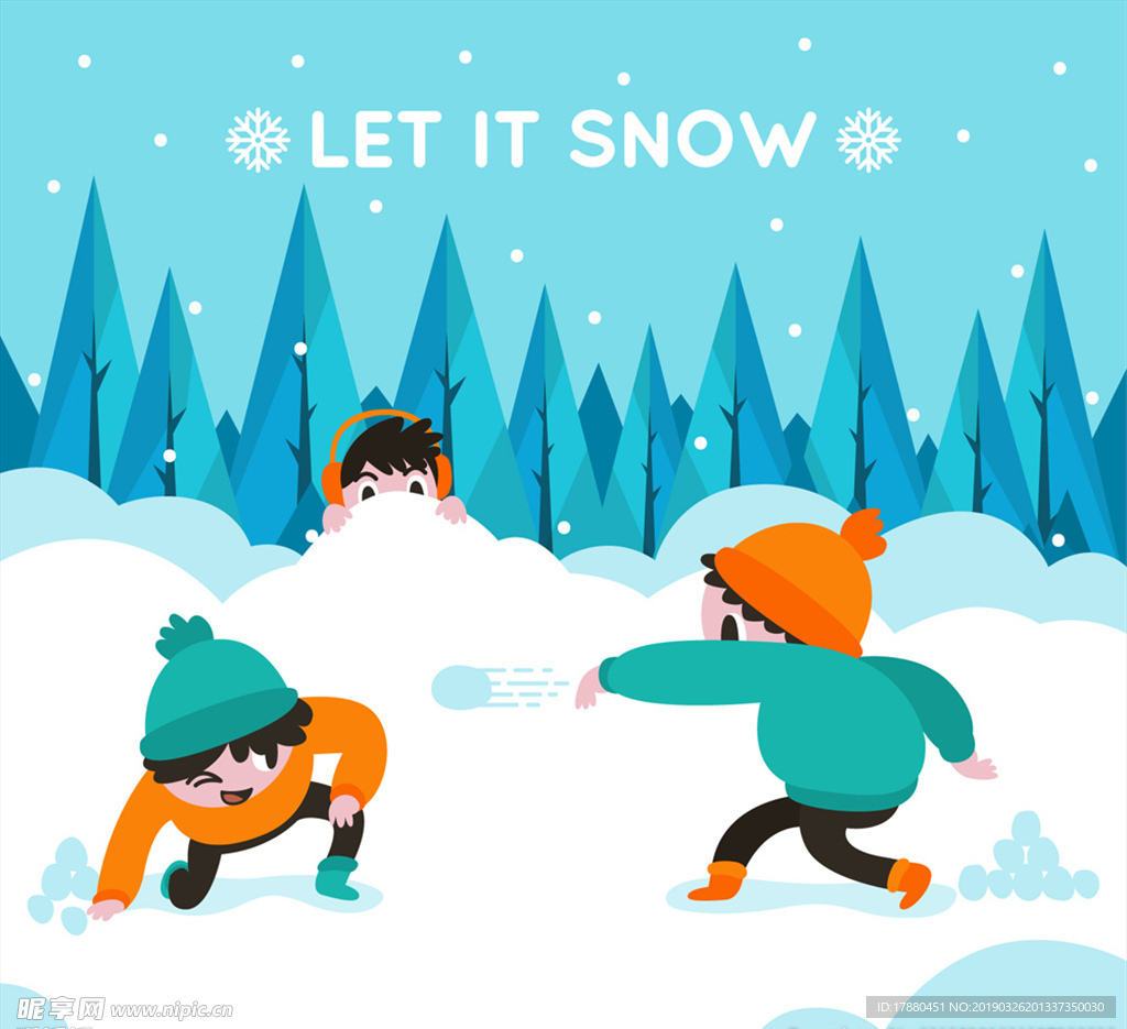 创意打雪仗的孩子