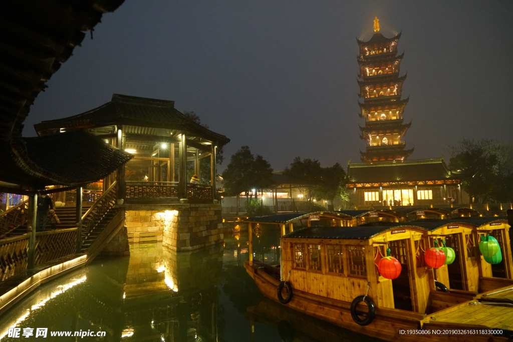 江南水乡乌镇西栅 夜景