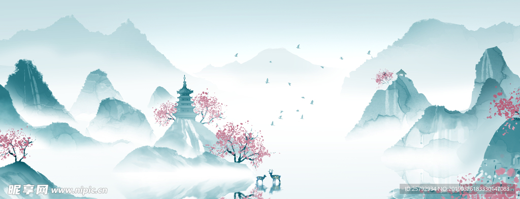 水墨山水画