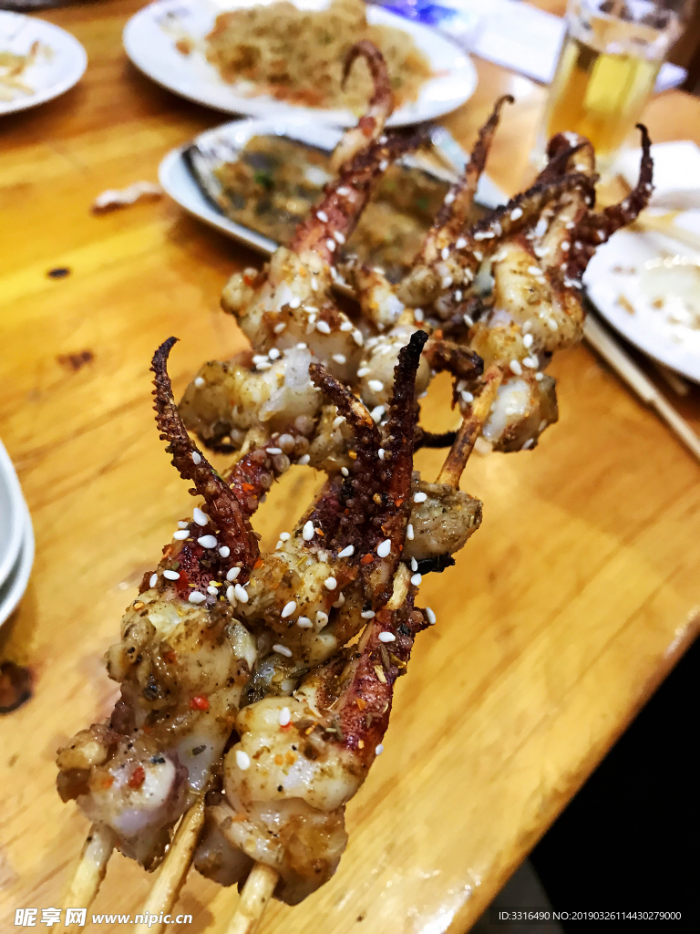 烤鱿鱼须