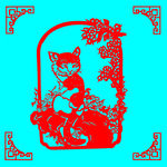 猫咪剪纸