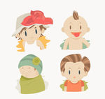 4款卡通男孩头像