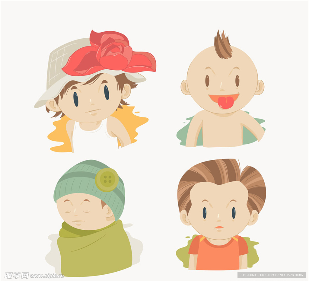 4款卡通男孩头像