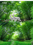 竹林梦幻美丽自然风景视频