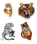 各种老虎矢量图