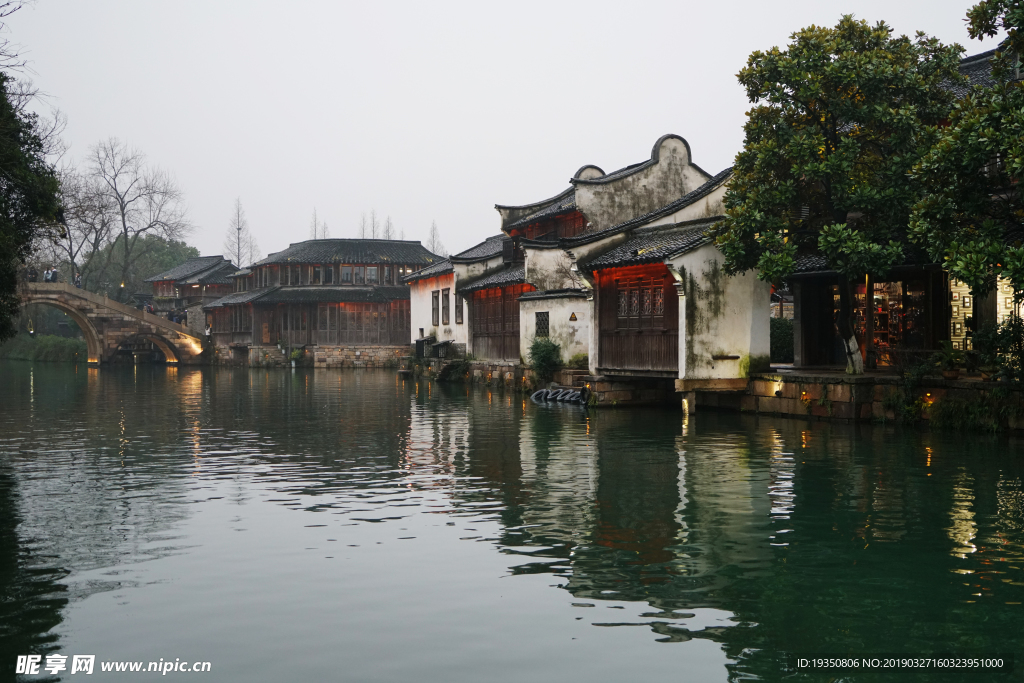 江南水乡乌镇西栅 河道建筑