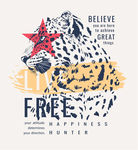 豹子动物创意设计海报