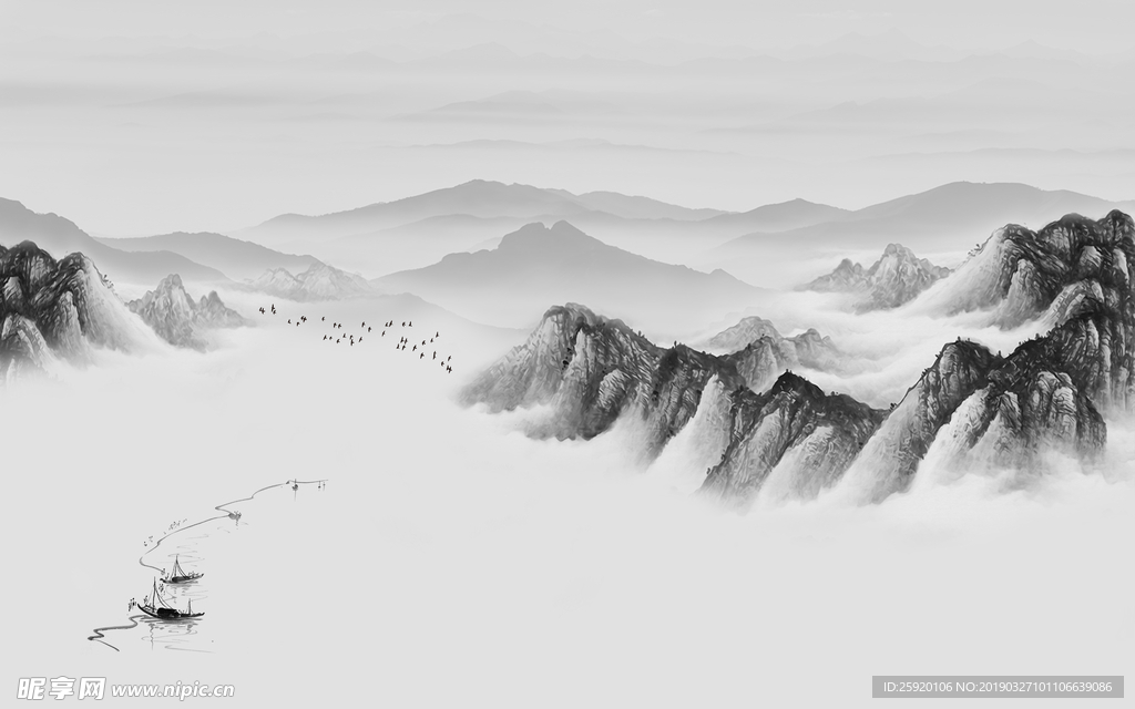 简约山水画