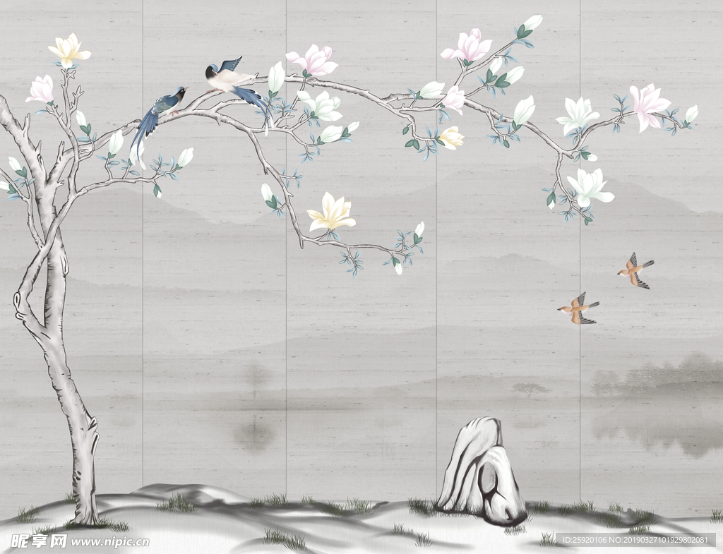 花鸟背景墙