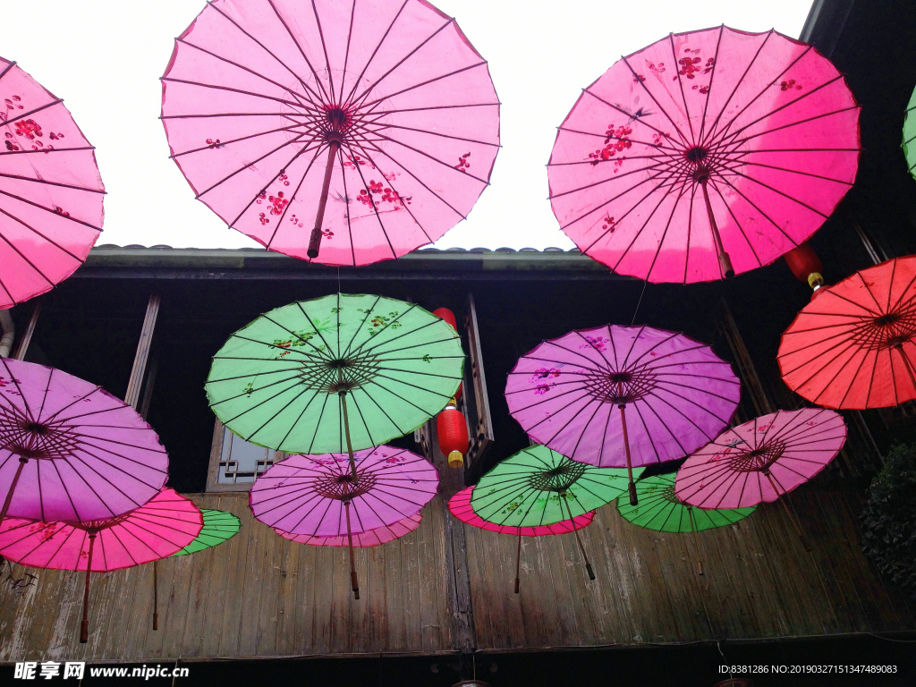 唯美古风雨伞油纸伞