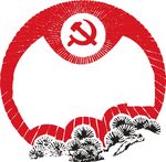 红色氛围中国风圆形拍照框