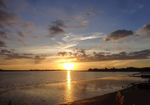奥克兰海滨夕阳风光