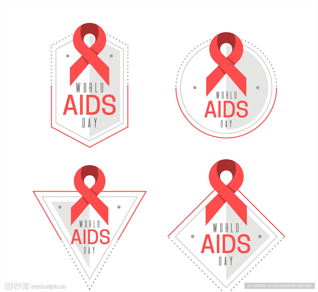 4款创意世界艾滋病日标签
