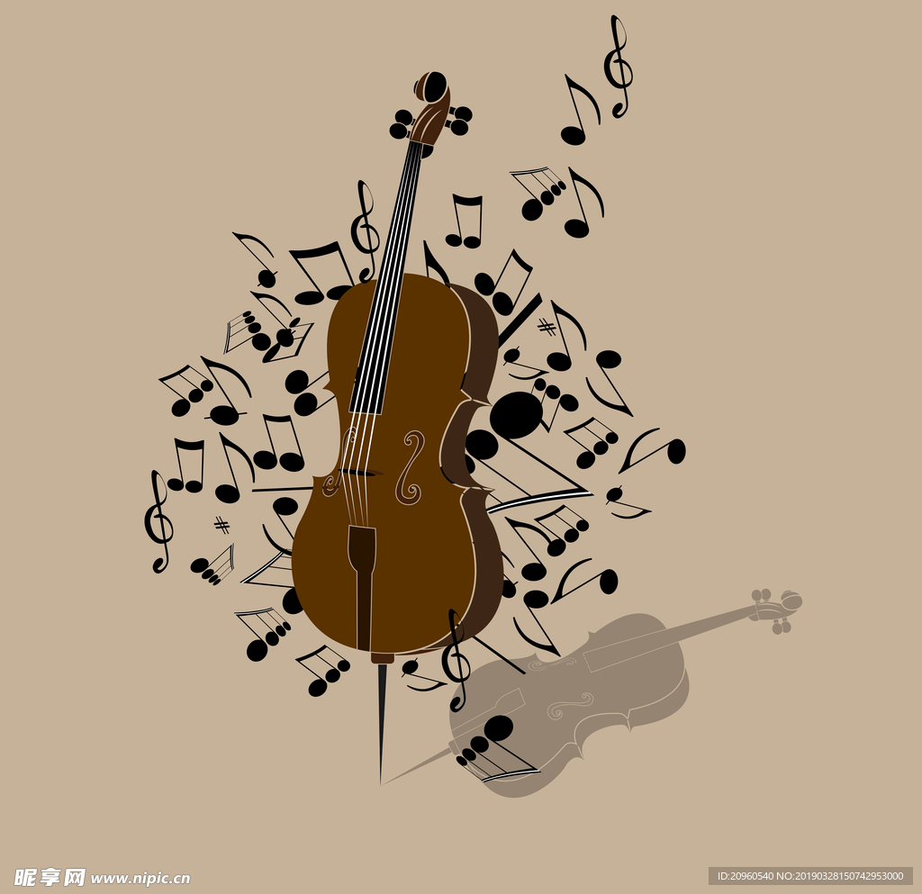 大提琴音乐会海报图案设计