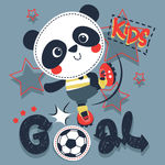 足球元素大熊猫卡通形象设计