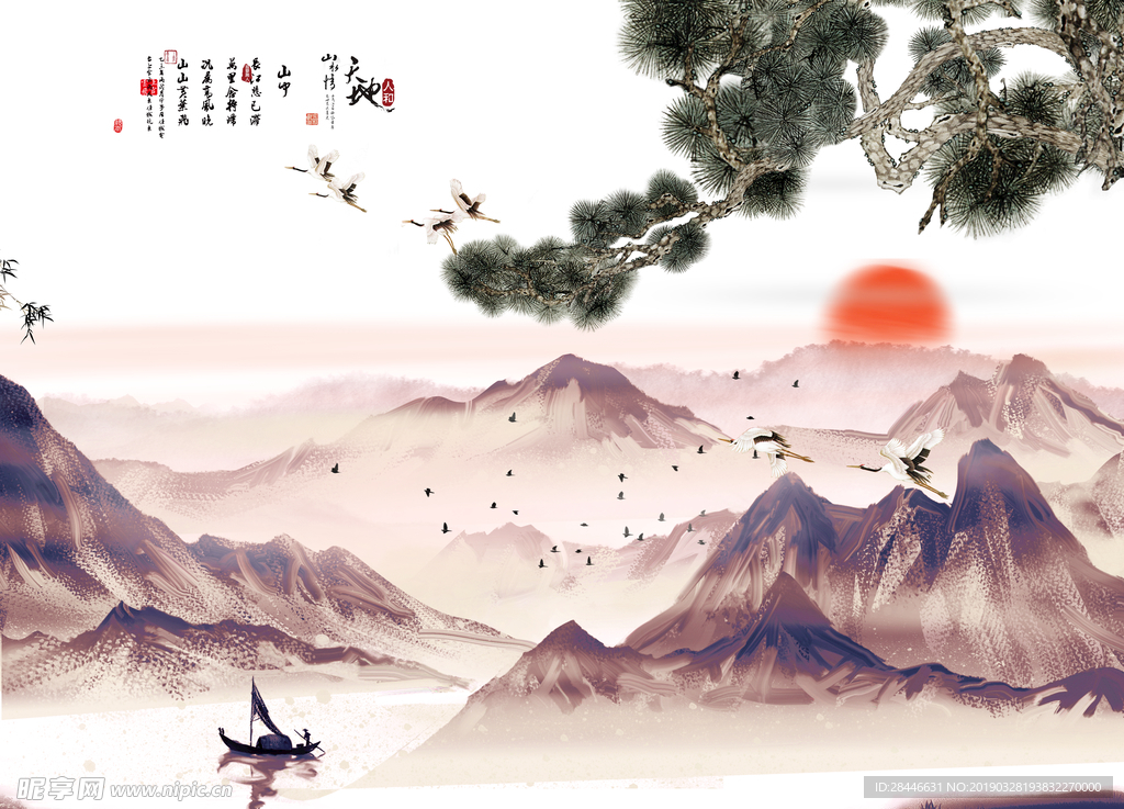 新中式背景墙