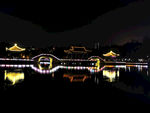 中山市 夜景 逸仙湖公园 霓虹