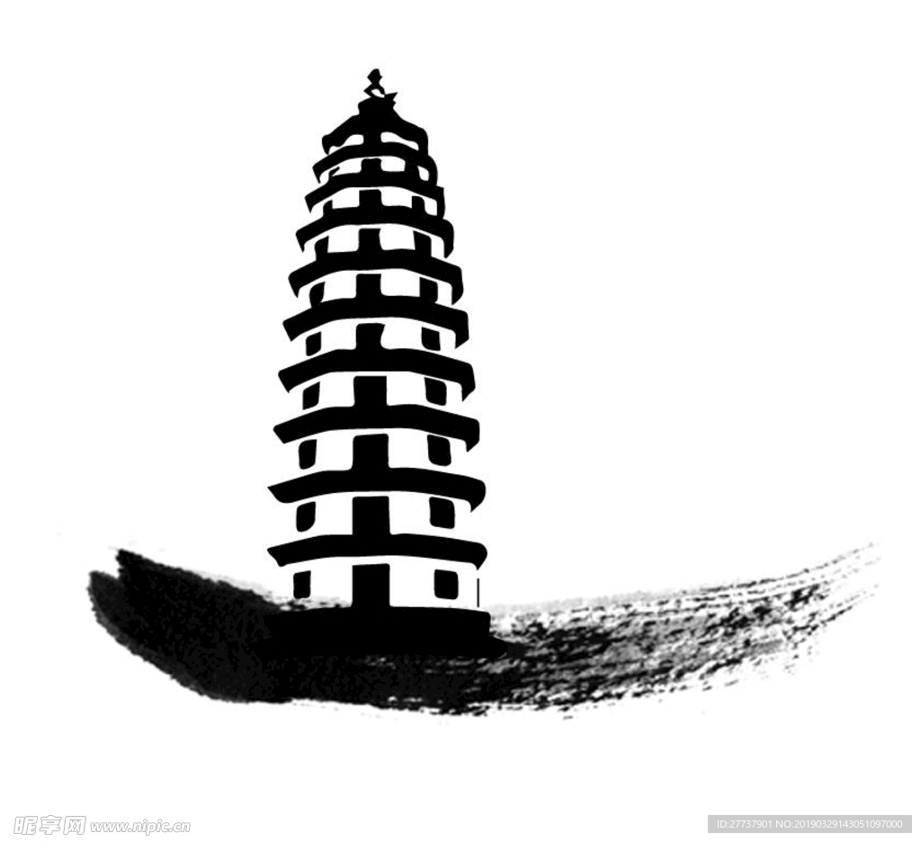 手绘塔