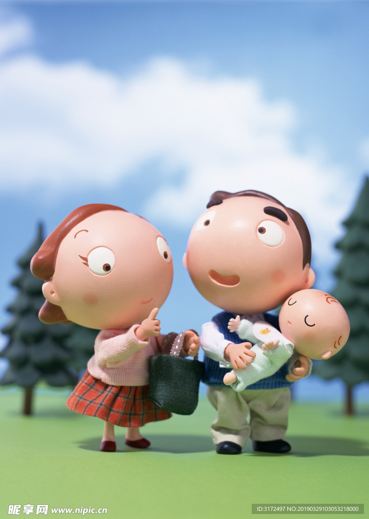 快乐家庭 玩偶 木偶 卡通