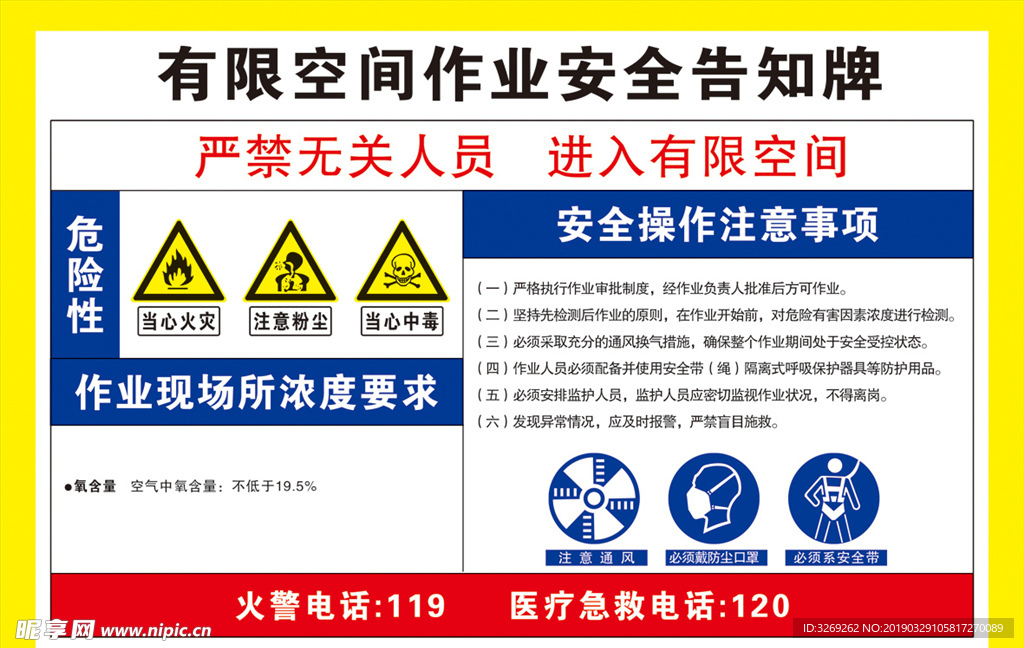 有限空间作业安全告知牌