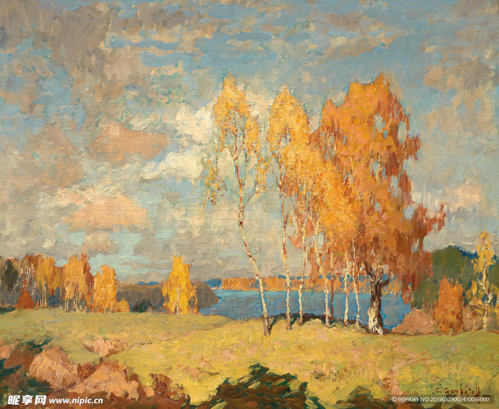 风景油画图片