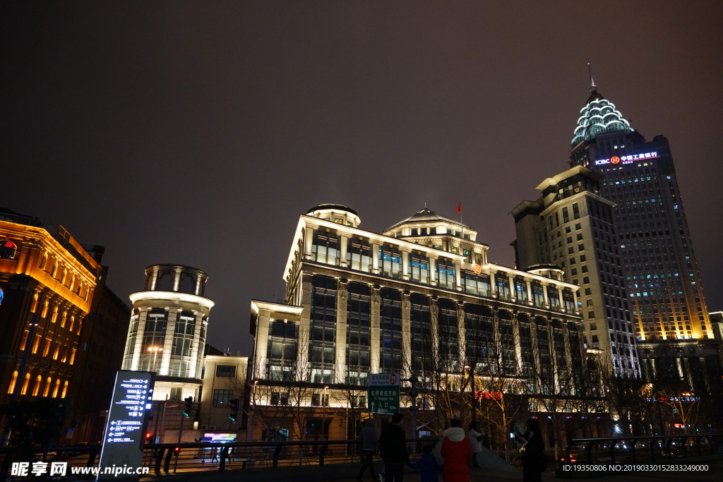 上海外滩老建筑 夜景灯光