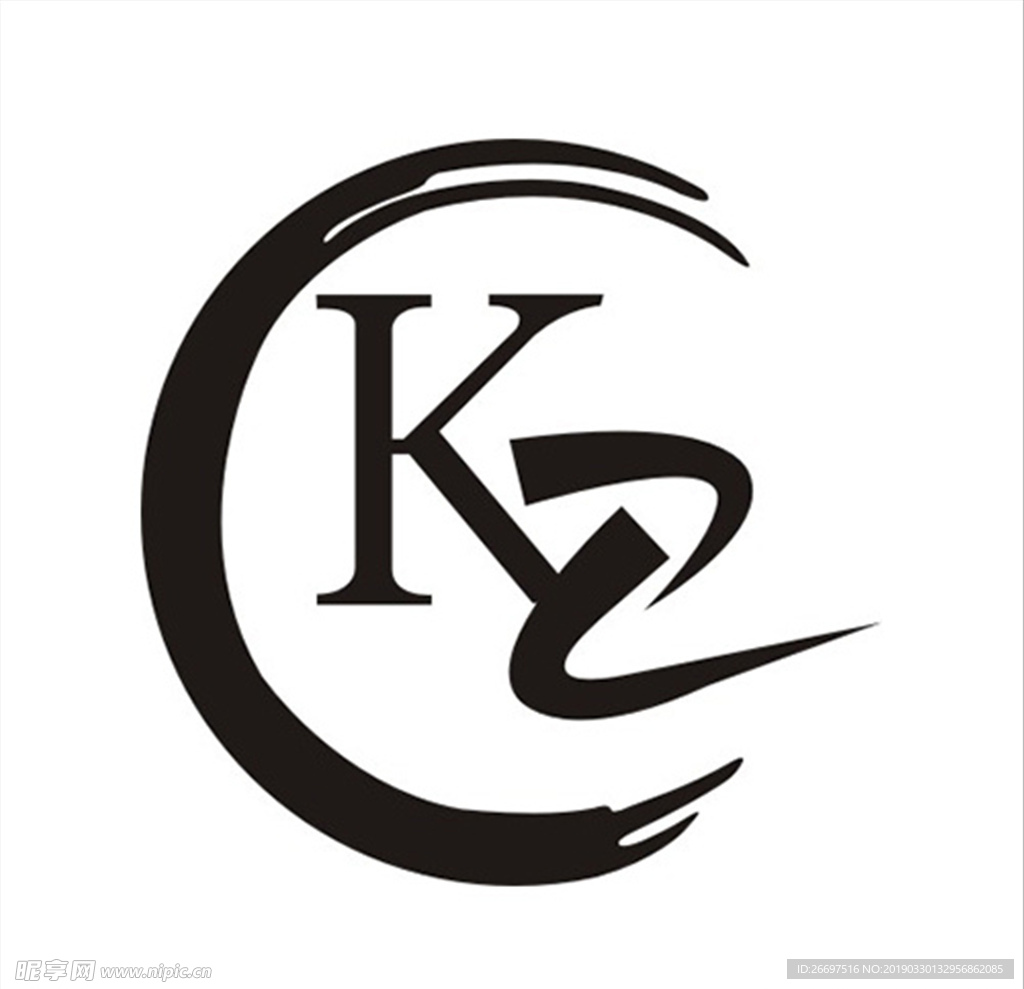 KZ字母LOGO图标矢量图