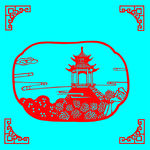 亭子剪纸