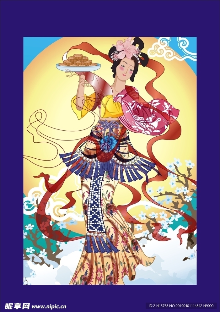 手绘古代仕女