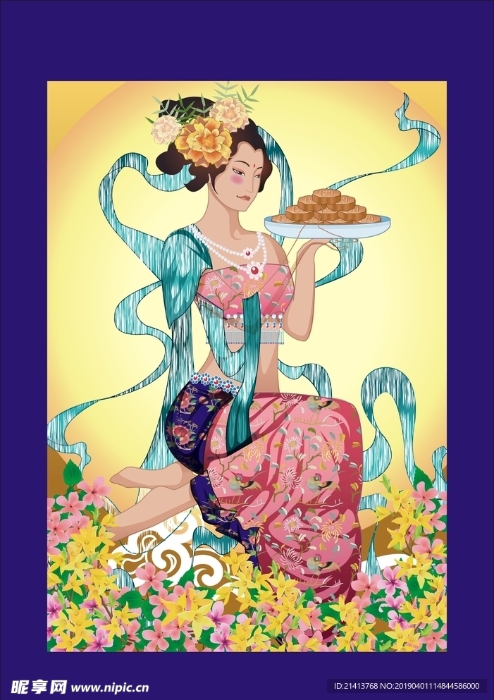 手绘古代仕女
