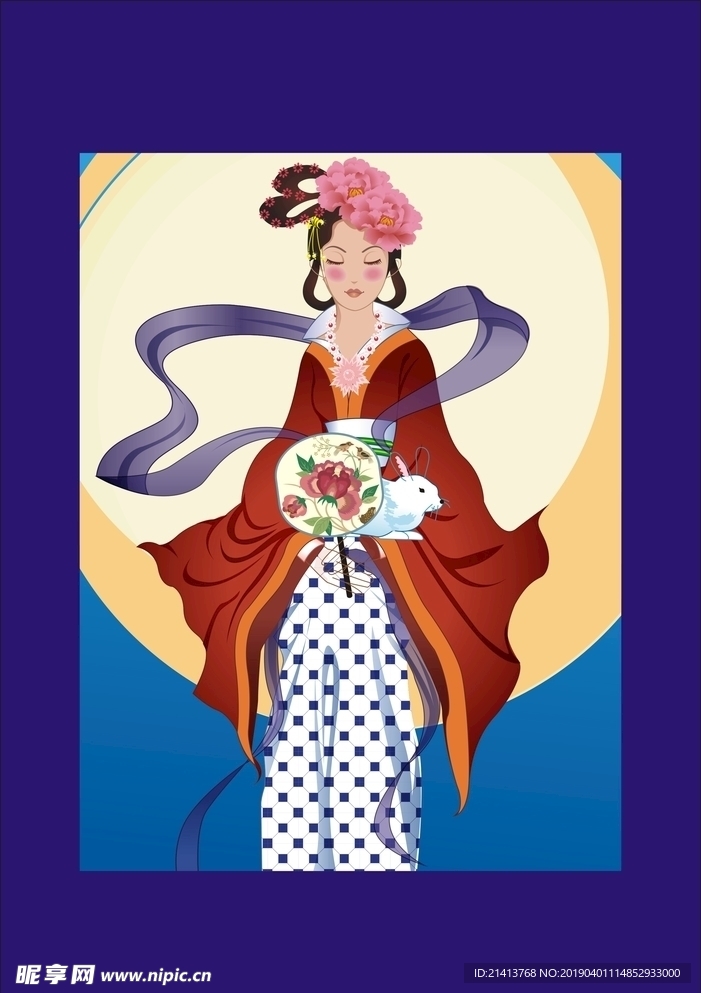 手绘古代仕女