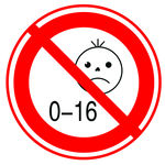 0-16周岁儿童禁止使用标识