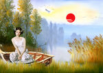 油画美女