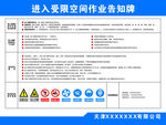 受限空间作业告知牌