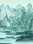 唯美 壁纸 复古 风景画 水彩