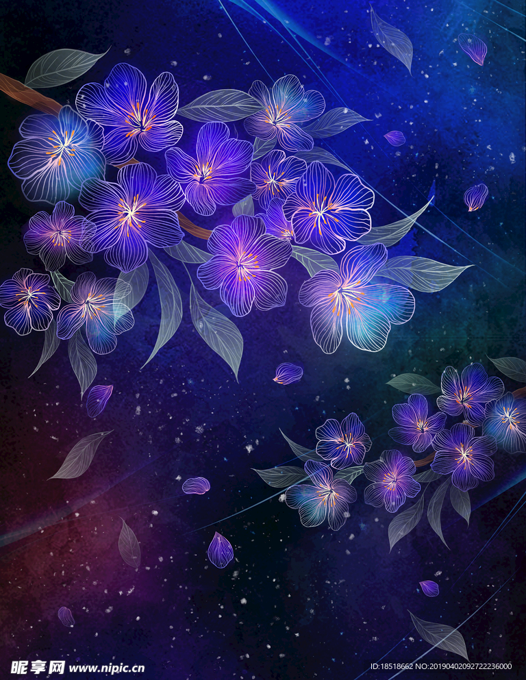 植物樱花插画