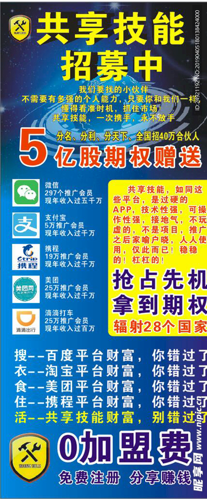 共享技能展架