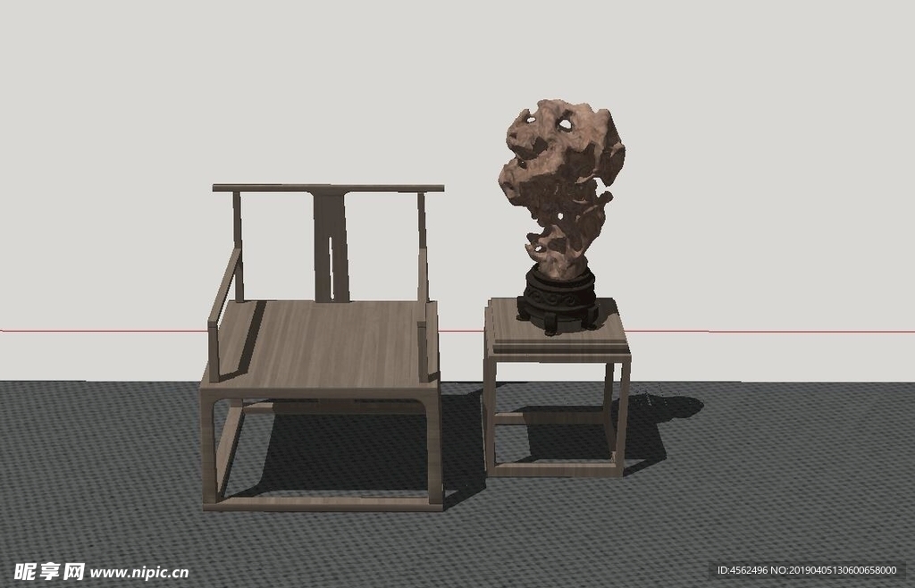 古代太师椅模型