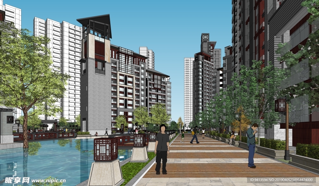 现代风格住宅小区及景观庭院