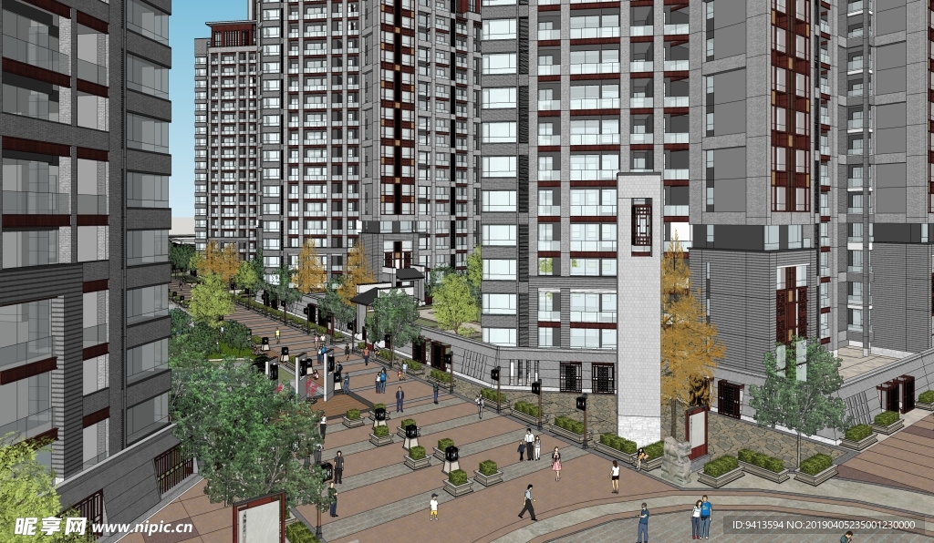 现代风格住宅小区及景观庭院